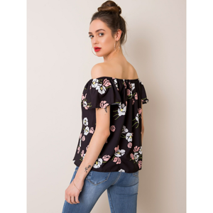 Black Spanish blouse with flowers