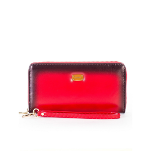 Red shaded wallet with a handle