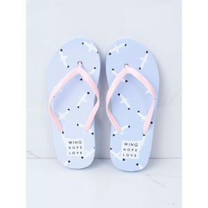 Light blue beach flip-flops