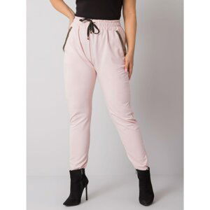 Light pink cotton plus size sweatpants