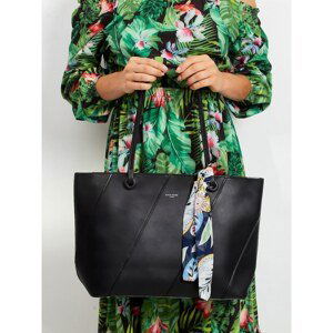 Black shopper bag with a scarf