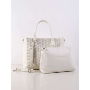 Cream openwork bag