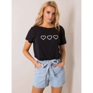 RUE PARIS Black cotton t-shirt