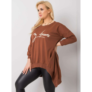 Brown cotton tunic with an inscription
