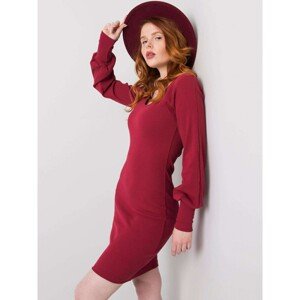 RUE PARIS Burgundy fitted dress