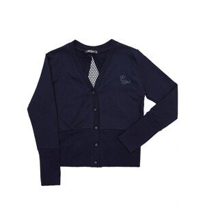 A navy blue cotton girls´ sweatshirt with a wrapped back