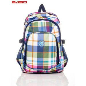 Checked school backpack