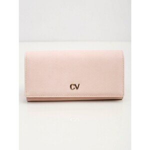 Oblong wallet made of ecological leather, light pink