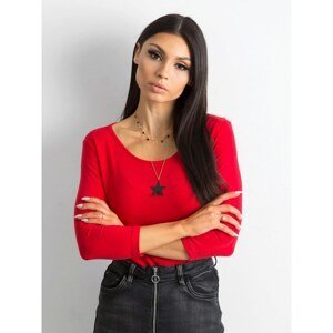 Basic cotton blouse in red