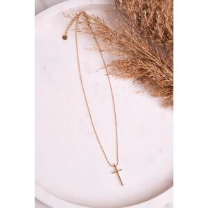 Women's Necklace with Cross Gold Simple
