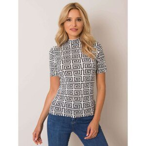 RUE PARIS Black and white patterned blouse
