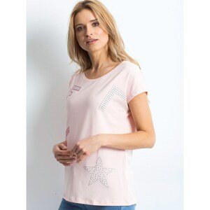 Light pink t-shirt with a colorful application