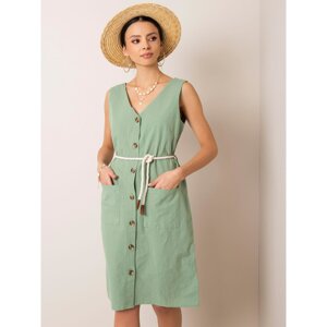 RUE PARIS Zelona dress with buttons