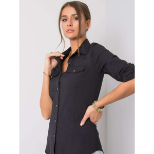 RUE PARIS Black shirt with pockets