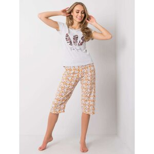 Gray two-piece cotton pajamas