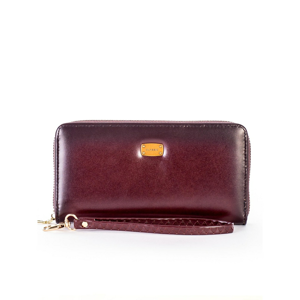Brown shaded wallet with a handle
