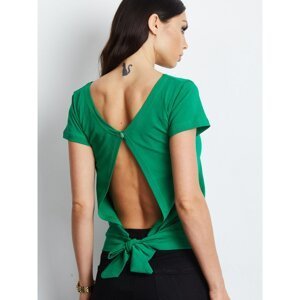 Dark green T-shirt with slit at back