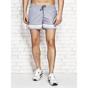 Men´s gray navy-style swim shorts