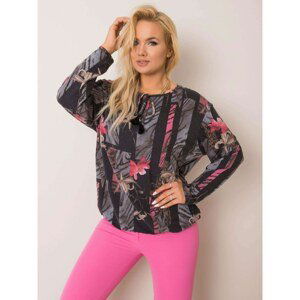 Graphite pink plus size floral blouse