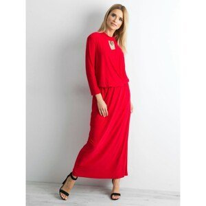 Long dress with a cut red
