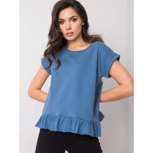YOU DON´T KNOW ME Blue blouse with a ruffle