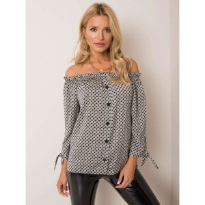 SUBLEVEL Black Spanish blouse with patterns