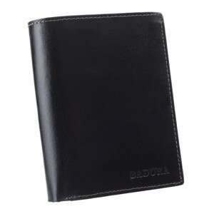 BADURA Black leather wallet for men