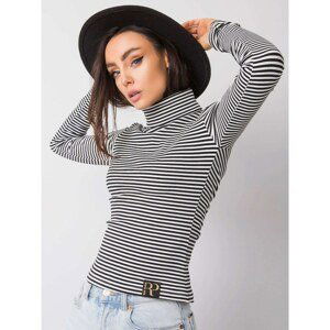 RUE PARIS Black and white turtleneck sweater