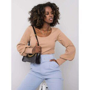 Dark beige casual blouse Elsie RUE PARIS