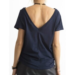 Dark blue back neckline t-shirt