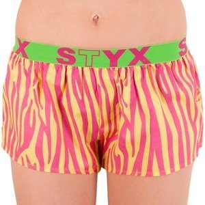 Women&#39;s shorts Styx art sports rubber yellow zebra (T654)