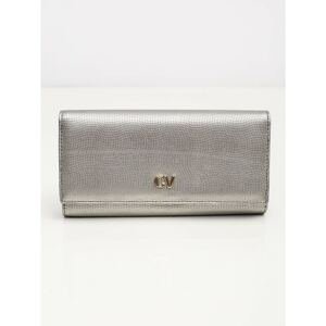 Elongated women´s wallet made of silver eco-leather