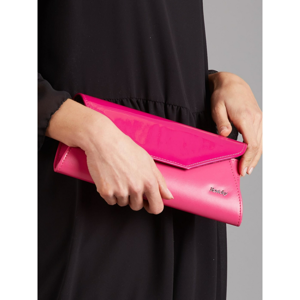 Clutch bag made of ecological fuchsia leather