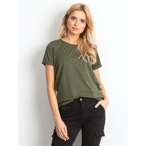 Basic khaki cotton t-shirt for women