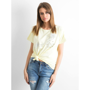 T-shirt with applications in light yellow