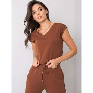 Basic dark brown women´s t-shirt