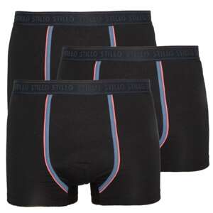 3PACK men&#39;s boxers Stillo black with gray stripe (STP-0161616)