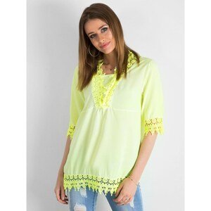 Loose yellow fluo lace blouse