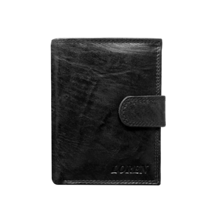Men´s black leather wallet with a clasp