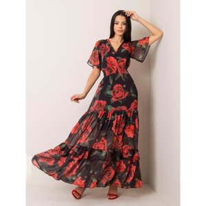 Black maxi dress with flowers