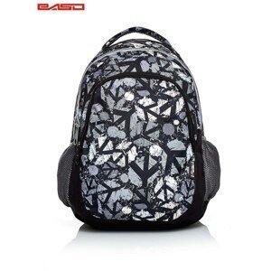 Black school backpack with city print