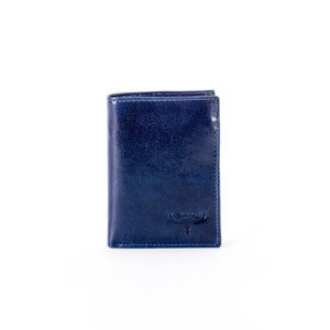 Navy blue wallet for a man with embossed emblem