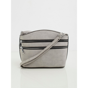 Gray messenger bag with zippers