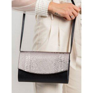 Black and silver eco leather clutch