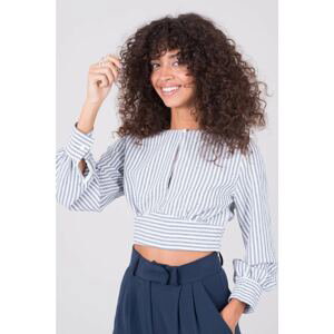 White-blue striped blouse BSL