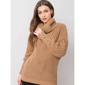 Women&#39;s camel turtleneck sweater