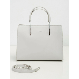 Women´s bag with a decorative handle in light gray