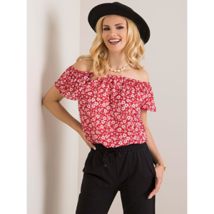 Red Spanish blouse with flowers