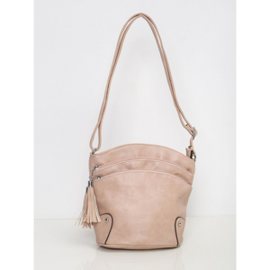Pink handbag with zippers