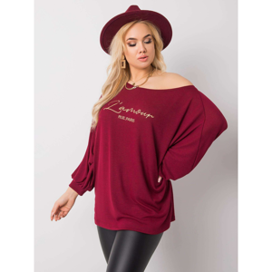 RUE PARIS Burgundy plus size blouse